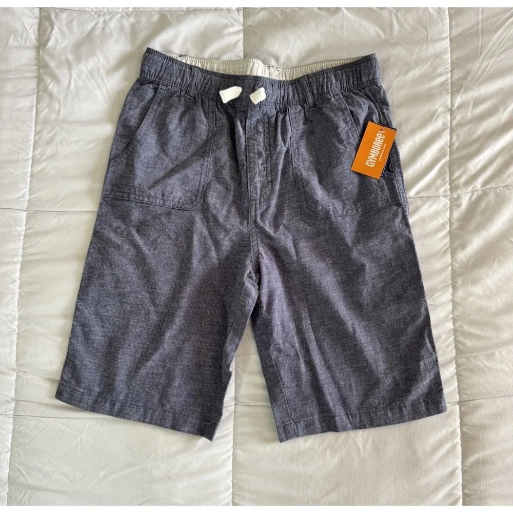 NWT Gymboree Blue Chambray Prairie Fields Shorts Size 12 Drawstring Pockets